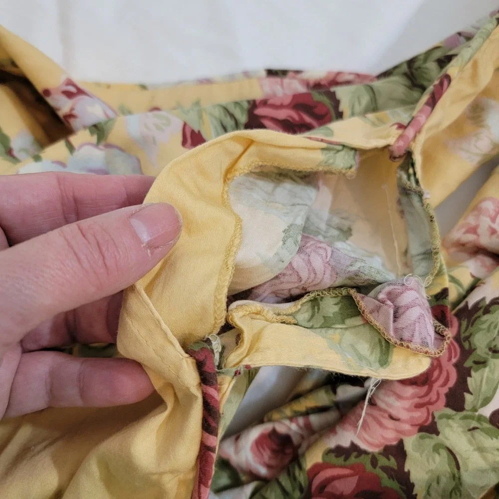 VTG Ralph Lauren Kathleen Yellow Floral Rose Cotton Duvet Cover Full Queen USA